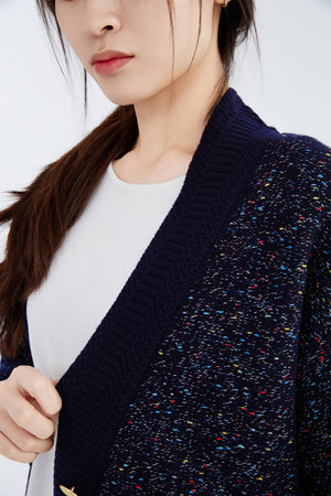 Cashmere Cropped Melange Cardigan