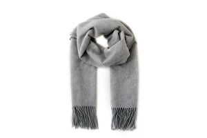 Large Cashmere Scarf, Light Grey