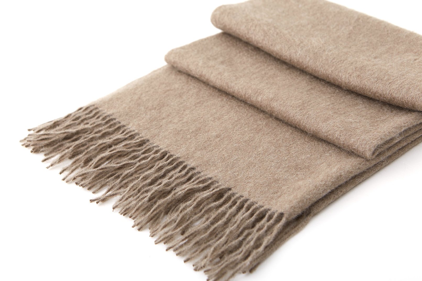 Large Cashmere Scarf, Taupe